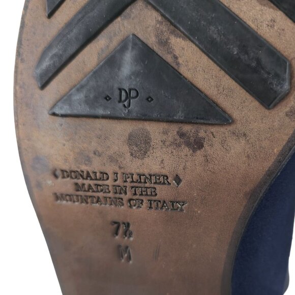 Donald J. Pliner Italy Navy Blue Suede Chelsea Ankle Boots Mens 7.5M Dress Shoes - Picture 12 of 12